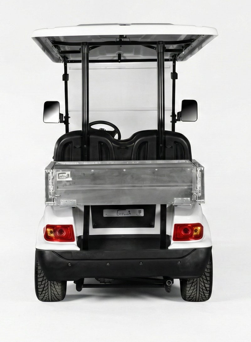 EPIC 2+Short Cargo Non-Lifted Electric Golf Cart with Lithium Battery 105Ah  & Standard Tires  | Utility LSEV (White) - Image 4